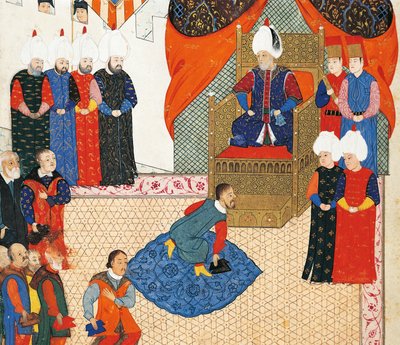 6月29日、スレイマン1世によるハンガリー皇太子ツィギスモンド・ヤーノシュの歓迎会 作： Nakkaş Osman
