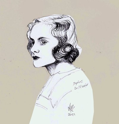 ダフネ・デュ・モーリエ、2021年（ドローイング） 作： Nancy Moniz Charalambous