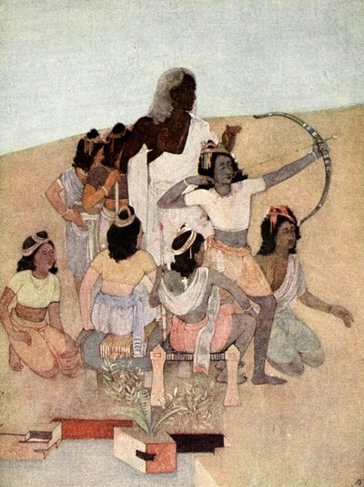「君主たちの裁判」、1913 年。 作： Nandalal Bose