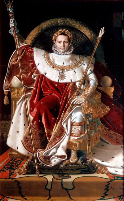 「皇帝の玉座に座るナポレオン」、1804年 作： Napoleon Bonaparte I