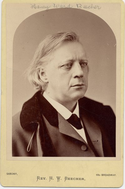 Henry Ward Beecher（1818-87）、アメリカの聖職者、社会改革者（アルブメン写真） 作： Napoleon Sarony