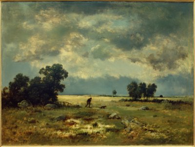 雷雨の風景（ハンターあり） 作： Narcisse Diaz de la Pena