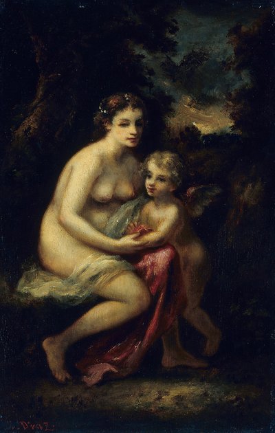 キューピッドの教育、c。 1859年。 作： Narcisse Virgile Diaz de la Peña