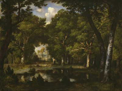 森の中の池、1862 年。 作： Narcisse Virgile Diaz de la Peña