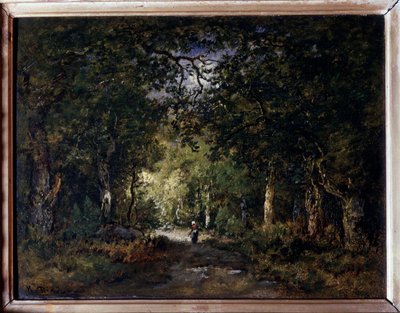 木の下の道 ナルシス・ディアス・デ・ラ・ペナ（1807-1876）の絵画 19世紀 日0.24x0.32 m 作： Narcisse Virgile Diaz de la Peña