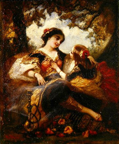 トルコの母子像 1844-60年頃 （油彩・コンポジションボード 作： Narcisse Virgile Diaz de la Peña