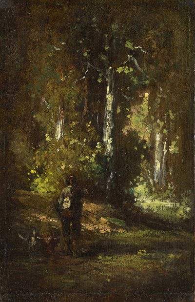 ハンターと一緒に森の中を見る 作： Narcisse Virgilio Diaz de la Peña, Alexandre Gabriel Decamps
