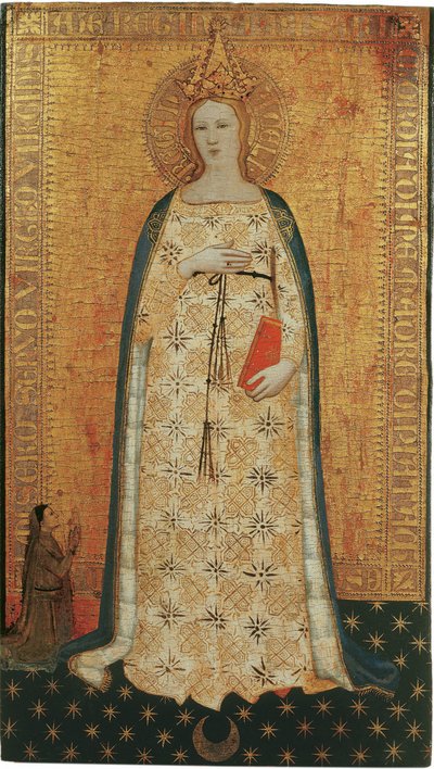 Vierge parturiente, Virgo paritura - Madonna del Parto (Madonna of Parturition) - Nardo di Cione (acted ca 1346-1365).パネルにテンペラ 作： Nardo di Cione Orcagna