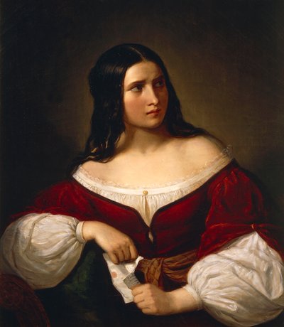 ナターレ・スキアヴォーニ（1777-1858）の「嫉妬」、油彩・キャンバス 作： Natale Schiavoni