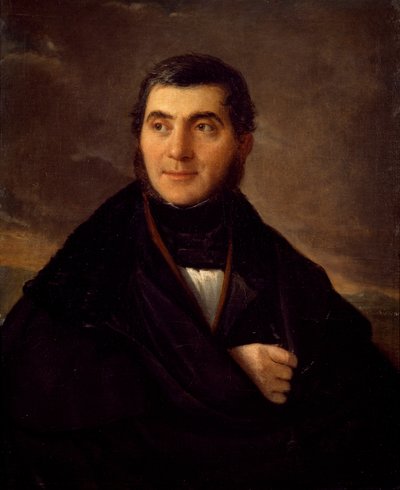 ナターレ・スキアヴォーニ（1777-1858）による「サンテ・ジャコメッリの肖像」、油彩・キャンバス、76x61cm、1830年頃 作： Natale Schiavoni