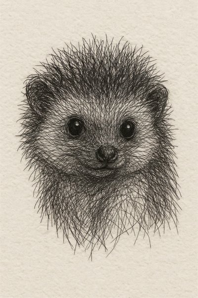赤ちゃんハリネズミのスケッチ 作： 