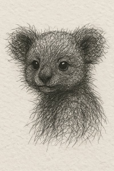 かわいい赤ちゃんコアラの絵 作： 