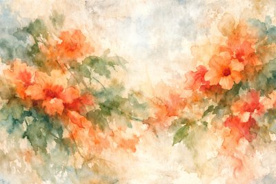 幻想的なオレンジ色の花 作： Natalie Bruns