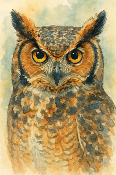 アメリカワシミミズクの肖像 作： 