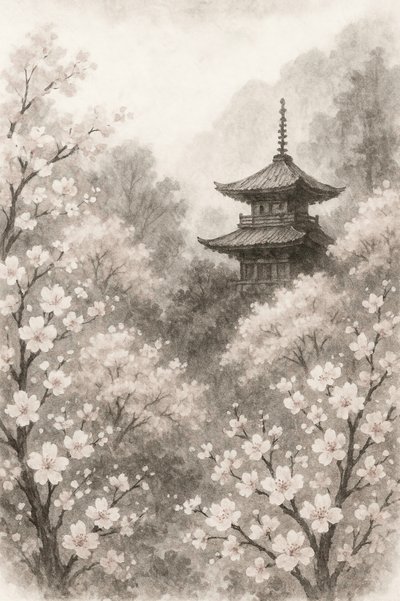 日本のタチバナの桜 作： Natalie Bruns