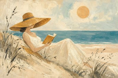 穏やかなビーチでの読書 作： Natalie Bruns