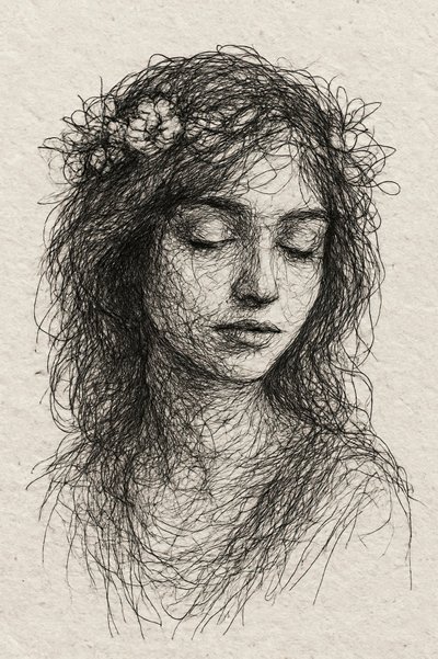穏やかな花の肖像画 作： 