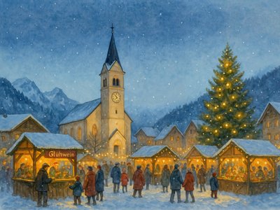 雪の村のクリスマスマーケット 作： 