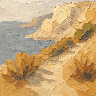 起伏に富んだ海辺の断崖 作： Natalie Bruns