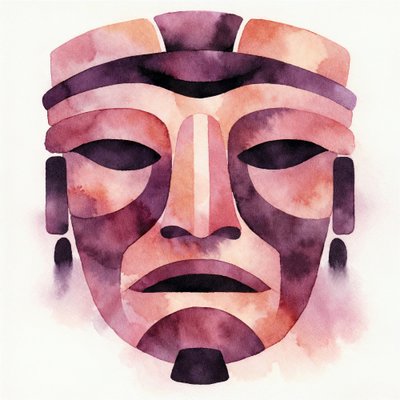 水彩画の部族の仮面 作： Natalie Bruns