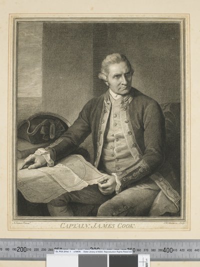 I.キャプテン・ジェームズ・クック、J.K.シャーウィン（1751-90）による1773-84年頃の彫刻（エングレーヴィング）。 作： Nathaniel (after) Dance Holland