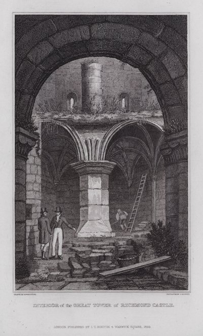 リッチモンド城の大塔の内部（彫刻 作： Nathaniel (after) Whittock