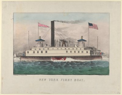 ニューヨーク フェリー ボート、カリフォルニア州。 1860～65年頃。 1860-65。 作成者: ナサニエル カリアー、ジェームズ メリット アイヴス、カリアー アンド アイヴス。 作： Currier and Ives