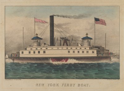 ニューヨーク フェリー ボート、カリフォルニア州。 1860～65年頃。 1860-65。 作成者: ナサニエル カリアー、ジェームズ メリット アイヴス、カリアー アンド アイヴス。 作： Currier and Ives