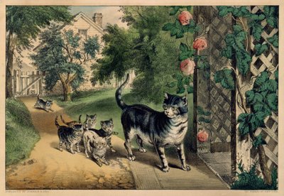 プッシーズ リターン、1874-78 年、1874-78 年。 作成者: ナサニエル カリアー、ジェームズ メリット アイヴス、カリアー アンド アイヴス。 作： Currier and Ives