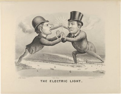 The Electric Light, 1880., 1880. 作成者: Nathaniel Currier、James Merritt Ives、Currier and Ives。 作： Currier and Ives