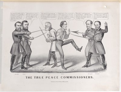 The True Peace Commissioners, 1865., 1865. 作成者: Nathaniel Currier、James Merritt Ives、Currier and Ives。 作： Currier and Ives