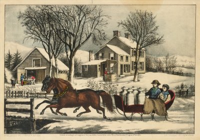 田舎の冬の朝、1873 年。 作： Currier and Ives