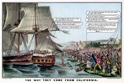 彼らがカリフォルニアから来る方法、1849年1937年。 作： Nathaniel Currier