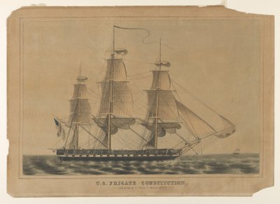 米国フリゲート憲法、1838-46。、1838-46。 作： Nathaniel Currier