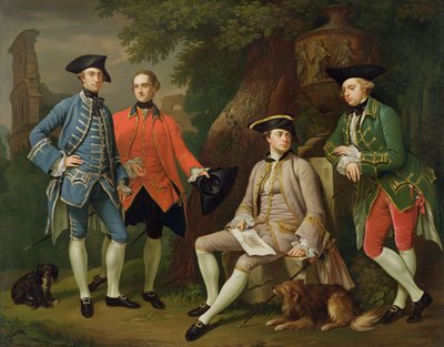 グラントのジェームズグラント、ジョンミトン、トーマスロビンソン、トーマスウィン、1760年頃 作： Nathaniel Dance Holland