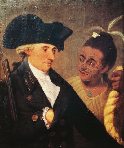 ジェームズ・クック（1728-1779）の旅の仲間であったイギリス人船長、チャールズ・クラーク船長（1741-1779）の肖像。ナサニエル・ダンス＝ホランド（1735-1811）による絵画 作： Nathaniel Dance Holland