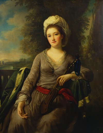 ウェルズ夫人と思われる女性の肖像画 作： Nathaniel Dance Holland