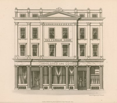 Shoolbred and Cooke、Drapers、Tottenham Court Road、Londonの店頭 作： Nathaniel Whittock