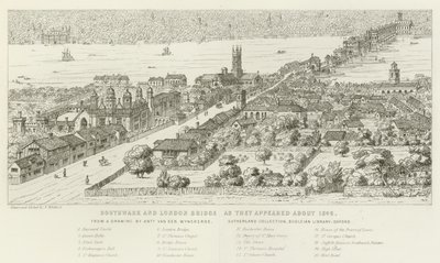 1546年頃に登場したサザークとロンドンブリッジ 作： Nathaniel Whittock