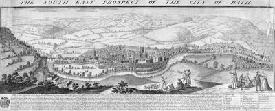 バース市の南東展望、1734 作： Nathaniel and Samuel Buck