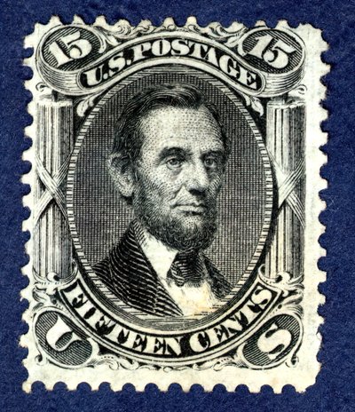 15c エイブラハム リンカーン F グリル シングル、1867 年。 作： National Bank Note Company