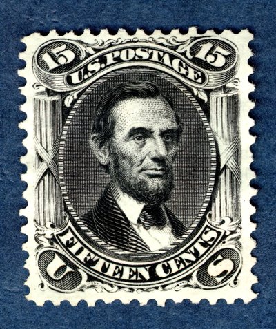 15c エイブラハム リンカーン リイシュー シングル、1875 年。 作： National Bank Note Company