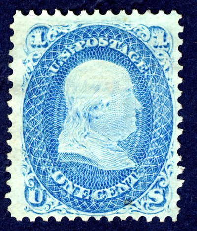 1c フランクリン F グリル シングル、1867 年。 作： National Bank Note Company