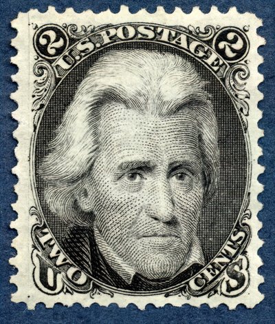 2c アンドリュー・ジャクソンのリイシュー・シングル、1875年。 作： National Bank Note Company