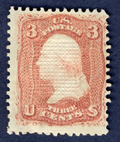 3c ワシントン E グリル シングル、1868 年。 作： National Bank Note Company
