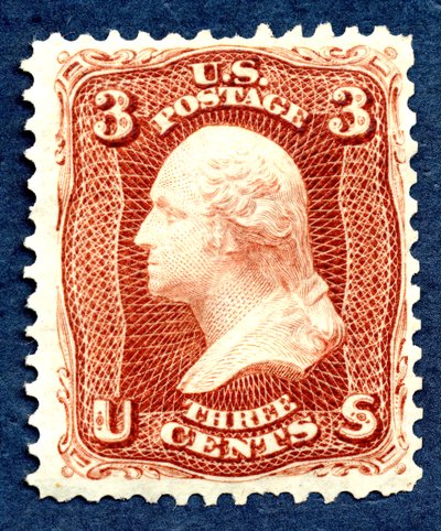 3c ワシントンの再発行シングル、1875 年。 作： National Bank Note Company