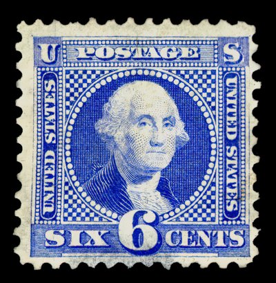 6c ワシントンの再発行シングル、1875 年。 作： National Bank Note Company