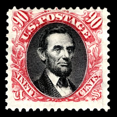 90c エイブラハム リンカーン リイシュー シングル、1875 年。 作： National Bank Note Company