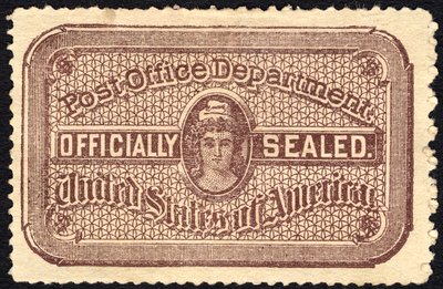 郵便局のシール、1889 年。 作： National Bank Note Company