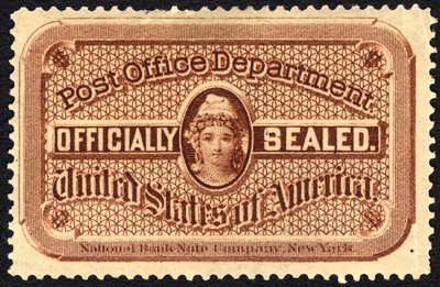 郵便局のシール、c。 1879年。 作： National Bank Note Company